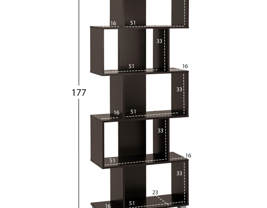 ΒΙΒΛΙΟΘΗΚΗ ΜΕΛΑΜΙΝΗΣ EZIR HM2385.01 ΒΕΓΓΕ 70x25x177Υ εκ.