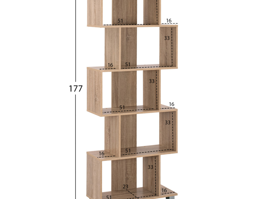 ΒΙΒΛΙΟΘΗΚΗ ΜΕΛΑΜΙΝΗΣ EZIR HM2385.02 SONAMA 70x25x177Υ εκ.
