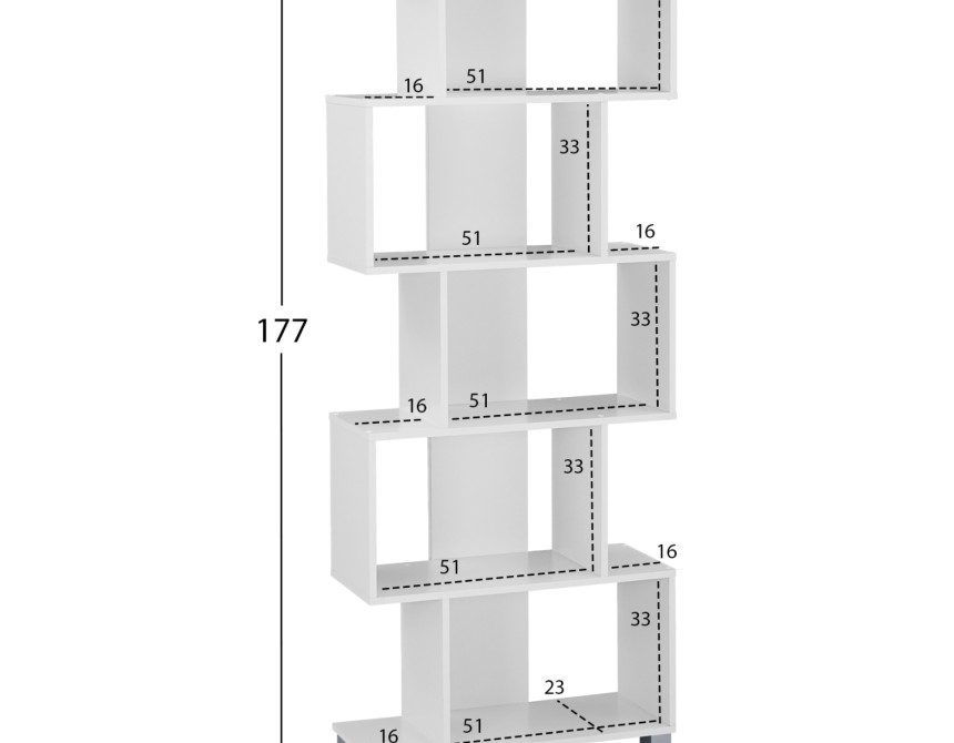 ΒΙΒΛΙΟΘΗΚΗ ΜΕΛΑΜΙΝΗΣ HM2385.04 ΛΕΥΚΗ 70x25x177 εκ.