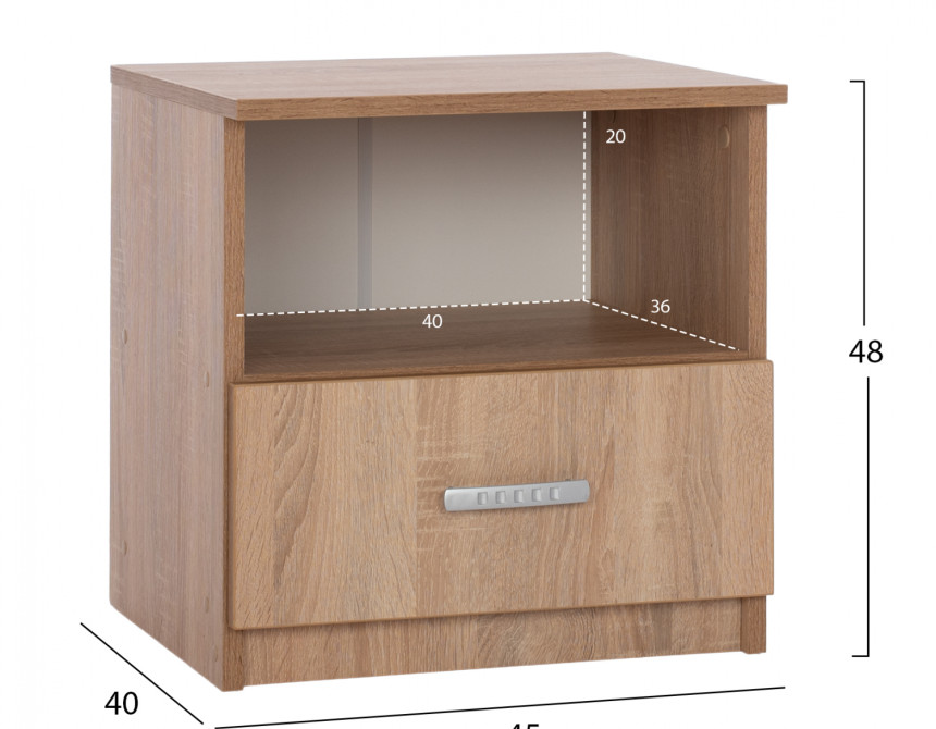 ΚΟΜΟΔΙΝΟ ΜΕ ΣΥΡΤΑΡΙ ADLER SONAMA OAK HM2431.01 45x40x48 εκ.