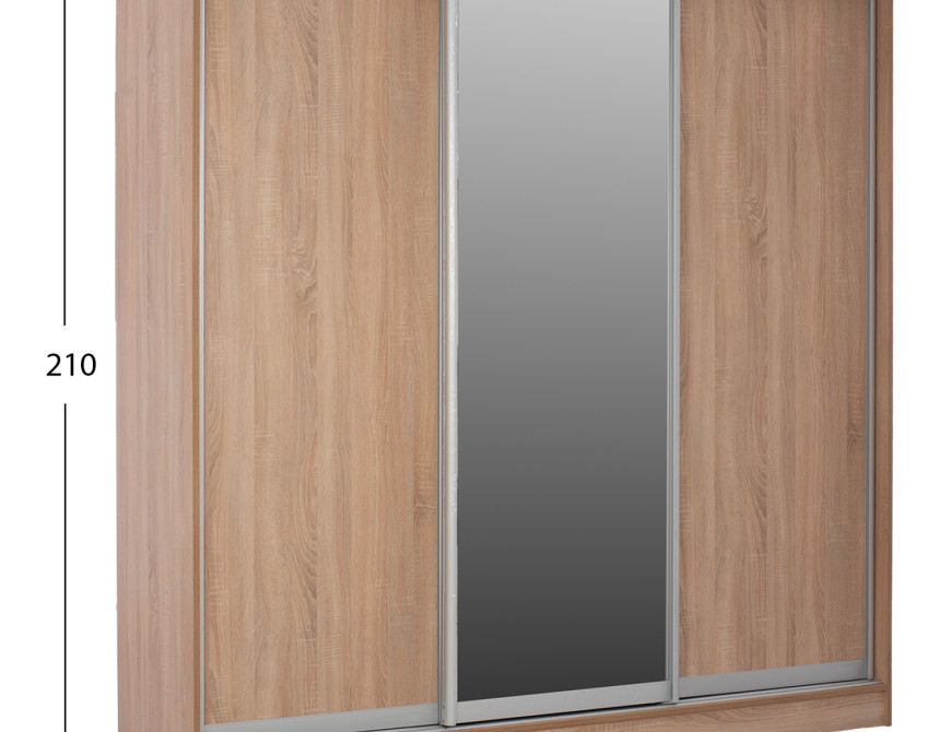 ΝΤΟΥΛΑΠΑ 3ΦΥΛΛΗ ΣΥΡΟΜΕΝΗ ΜΕ ΚΑΘΡΕΠΤΗ SONAMA OAK HM2435  200X60X210Υεκ