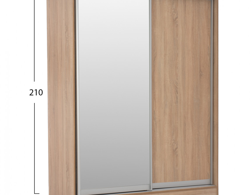 ΝΤΟΥΛΑΠΑ 2ΦΥΛΛΗ 180X60X210Υεκ. ΣΥΡΟΜΕΝΗ ΜΕ ΚΑΘΡΕΠΤΗ SONAMA OAK HM2437