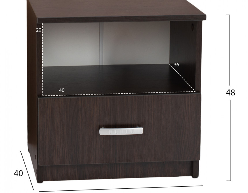 ΚΟΜΟΔΙΝΟ ΜΕ ΣΥΡΤΑΡΙ ADLER WENGE HM2431.02 45X40X48Yεκ.