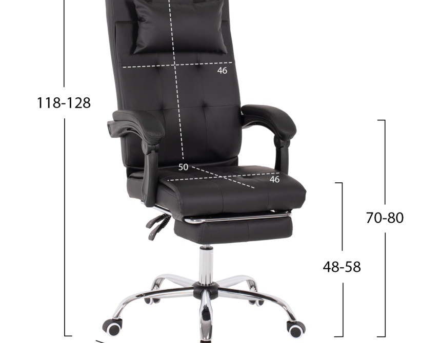 ΠΟΛΥΘΡΟΝΑ ΓΡΑΦΕΙΟΥ ΔΙΕΥΘΥΝΤΙΚΗ ΜΑΥΡΗ HM1057.11 ΜΕ ΠΤΥΣΣΟΜΕΝΟ ΥΠΟΠΟΔΙΟ 58x71x128Y εκ.