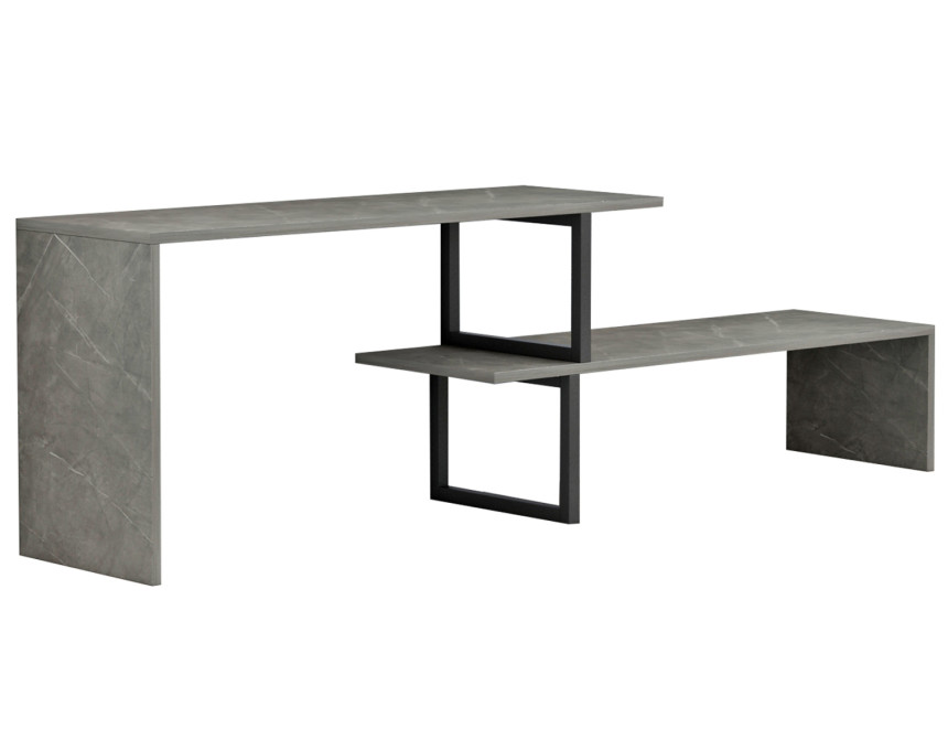 ΕΠΙΠΛΟ ΤΗΛΕΟΡΑΣΗΣ ΕΠΕΚΤ. BRIGGITE HM8892.11 ΜΕΛΑΜΙΝΗ GREY STONE TEXTURE 160x30x45Υεκ.