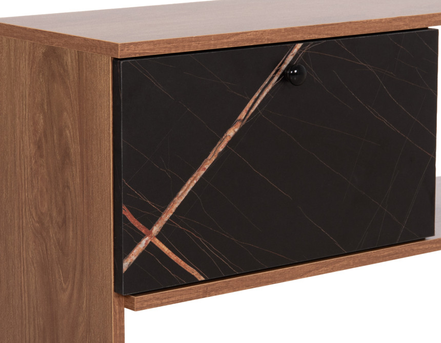 ΕΠΙΠΛΟ ΤΗΛΕΟΡΑΣΗΣ HENRIETTE HM8900.12 ΜΕΛΑΜΙΝΗ ΣΕ SONAMA-ΜΑΥΡΟ ΜΑΡΜΑΡΟ 120x25x37Υεκ.