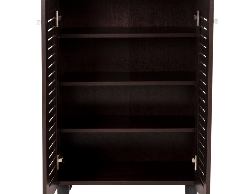 ΠΑΠΟΥΤΣΟΘΗΚΗ-ΝΤΟΥΛΑΠΑ PROLLY HM9608.01 ΜΕΛΑΜΙΝΗ WENGE-2ΠΟΡΤΕΣ-4ΡΑΦΙΑ 60x34x88Υεκ.