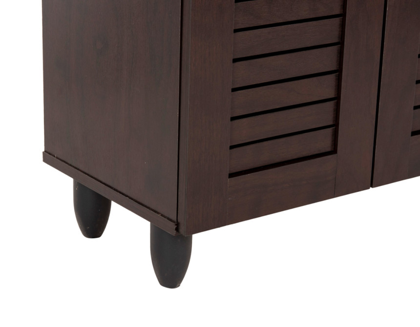 ΠΑΠΟΥΤΣΟΘΗΚΗ-ΝΤΟΥΛΑΠΑ PROLLY HM9608.01 ΜΕΛΑΜΙΝΗ WENGE-2ΠΟΡΤΕΣ-4ΡΑΦΙΑ 60x34x88Υεκ.
