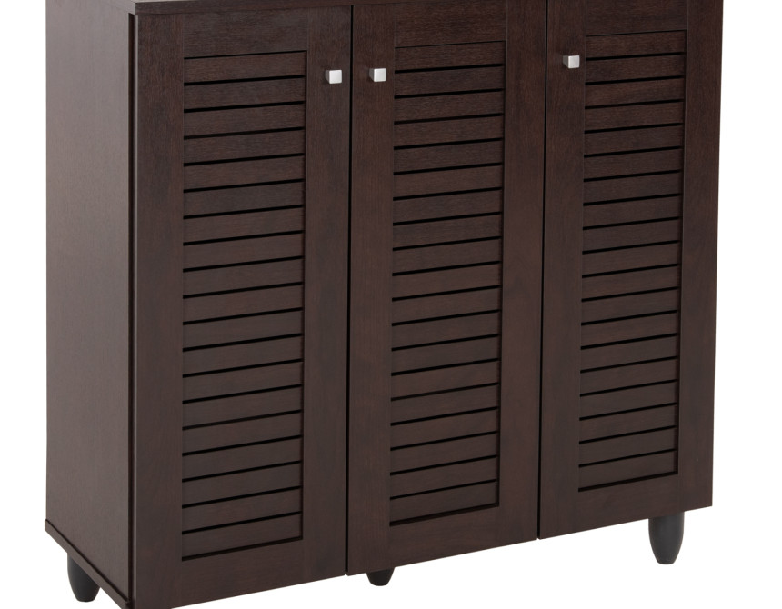 ΠΑΠΟΥΤΣΟΘΗΚΗ-ΝΤΟΥΛΑΠΑ PROLLY HM9609.01 ΜΕΛΑΜΙΝΗ WENGE-3ΠΟΡΤΕΣ-4ΡΑΦΙΑ 87x32x88Υεκ.