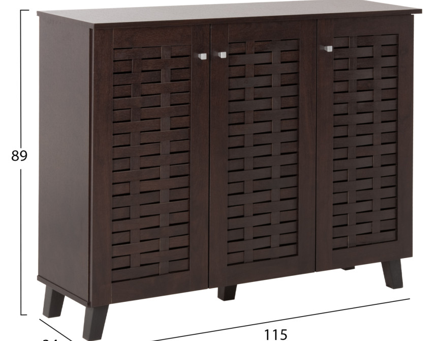 ΠΑΠΟΥΤΣΟΘΗΚΗ-ΝΤΟΥΛΑΠΙ PRODY HM9610.01 ΜΕΛΑΜΙΝΗ WENGE 3 ΠΟΡΤΕΣ 115x34x89Υεκ.