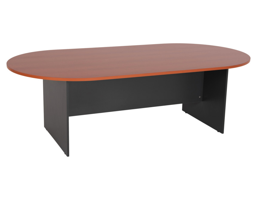 ΓΡΑΦΕΙΟ ΣΥΝΕΔΡΙΑΣΕΩΝ ΟΒΑΛ SIENNA HM2134.03 ΑΝΘΡΑΚΙ ΜΕΛΑΜΙΝΗ-TOP ΚΕΡΑΣΙ 240x120x75Υεκ