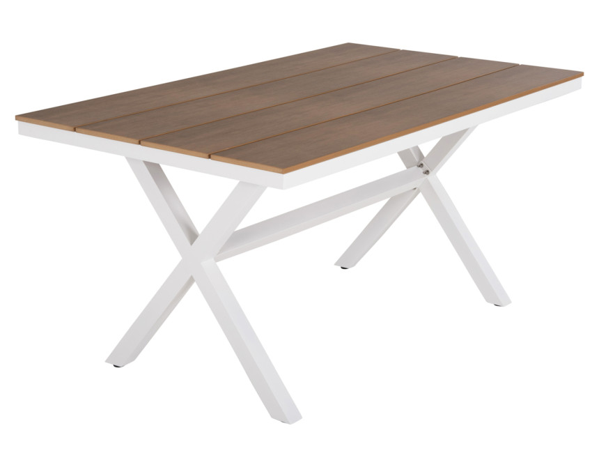 ΤΡΑΠΕΖΙ ΑΛΟΥΜΙΝΙΟΥ ΟΡΘΟΓΩΝΙΟ TAWNEE HM6037.02 ΛΕΥΚΟ-POLYWOOD ΦΥΣΙΚΟ 150x89,5x73Υεκ