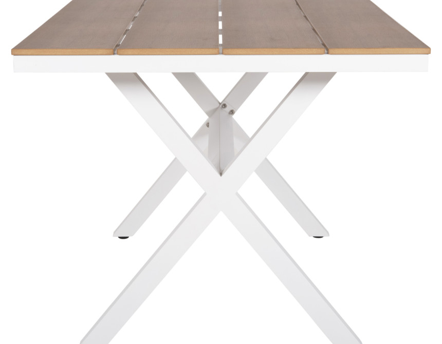 ΤΡΑΠΕΖΙ ΑΛΟΥΜΙΝΙΟΥ ΟΡΘΟΓΩΝΙΟ TAWNEE HM6037.02 ΛΕΥΚΟ-POLYWOOD ΦΥΣΙΚΟ 150x89,5x73Υεκ