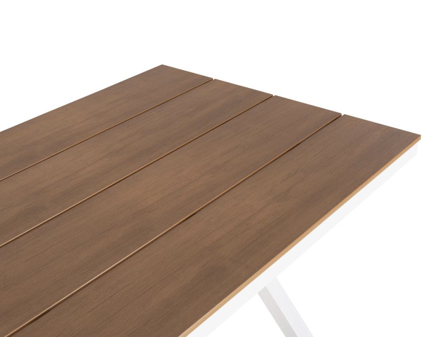 ΤΡΑΠΕΖΙ ΑΛΟΥΜΙΝΙΟΥ ΟΡΘΟΓΩΝΙΟ TAWNEE HM6037.02 ΛΕΥΚΟ-POLYWOOD ΦΥΣΙΚΟ 150x89,5x73Υεκ