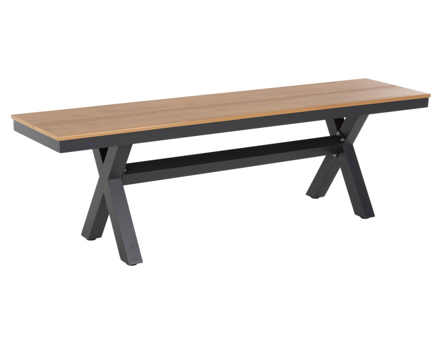 ΠΑΓΚΑΚΙ ΑΛΟΥΜΙΝΙΟΥ TAWNEE HM6038.01 ΑΝΘΡΑΚΙ ΜΕ POLYWOOD ΚΑΘΙΣΜΑ ΣΕ ΦΥΣΙΚΟ ΧΡΩΜΑ 150x36x45Υεκ.
