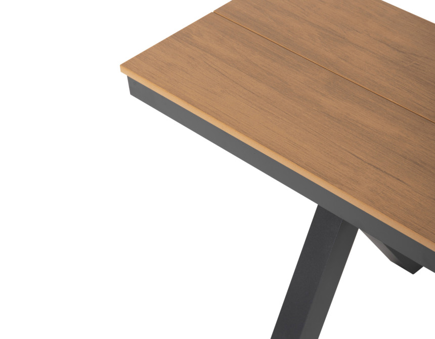 ΠΑΓΚΑΚΙ ΑΛΟΥΜΙΝΙΟΥ TAWNEE HM6038.01 ΑΝΘΡΑΚΙ ΜΕ POLYWOOD ΚΑΘΙΣΜΑ ΣΕ ΦΥΣΙΚΟ ΧΡΩΜΑ 150x36x45Υεκ.