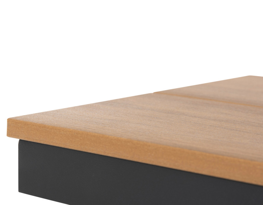 ΠΑΓΚΑΚΙ ΑΛΟΥΜΙΝΙΟΥ TAWNEE HM6038.01 ΑΝΘΡΑΚΙ ΜΕ POLYWOOD ΚΑΘΙΣΜΑ ΣΕ ΦΥΣΙΚΟ ΧΡΩΜΑ 150x36x45Υεκ.