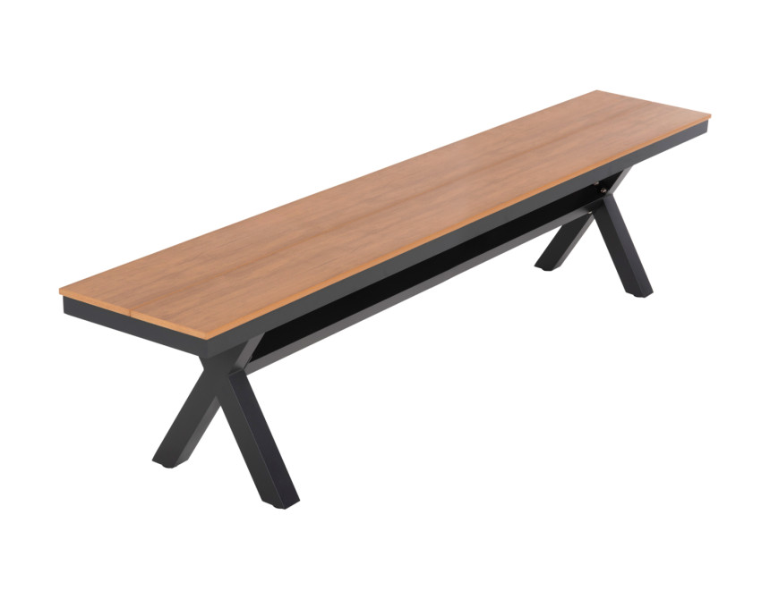 ΠΑΓΚΑΚΙ ΑΛΟΥΜΙΝΙΟΥ TAWNEE HM6040.01 ΑΝΘΡΑΚΙ-POLYWOOD ΚΑΘΙΣΜΑ ΦΥΣΙΚΟ 220x36x44,5Υεκ.