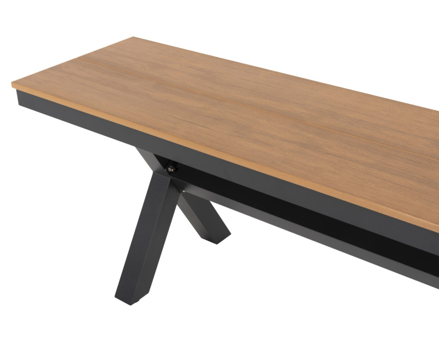 ΠΑΓΚΑΚΙ ΑΛΟΥΜΙΝΙΟΥ TAWNEE HM6040.01 ΑΝΘΡΑΚΙ-POLYWOOD ΚΑΘΙΣΜΑ ΦΥΣΙΚΟ 220x36x44,5Υεκ.