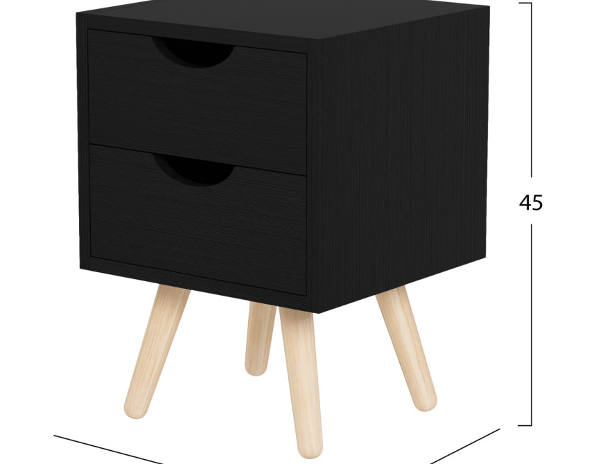 ΚΟΜΟΔΙΝΟ DINKL HM2472.02 ΜΕΛΑΜΙΝΗ-2 ΣΥΡΤΑΡΙΑ-WENGE 29,7x29,7x45Υεκ