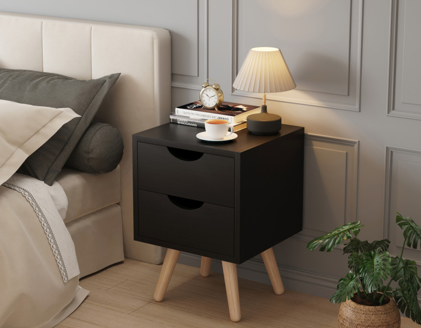 ΚΟΜΟΔΙΝΟ DINKL HM2472.02 ΜΕΛΑΜΙΝΗ-2 ΣΥΡΤΑΡΙΑ-WENGE 29,7x29,7x45Υεκ