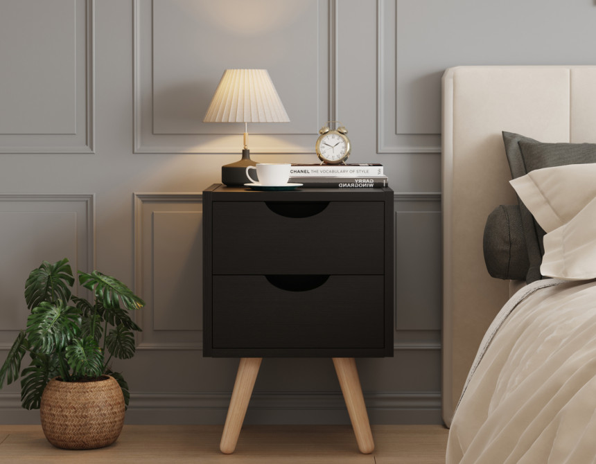 ΚΟΜΟΔΙΝΟ DINKL HM2472.02 ΜΕΛΑΜΙΝΗ-2 ΣΥΡΤΑΡΙΑ-WENGE 29,7x29,7x45Υεκ