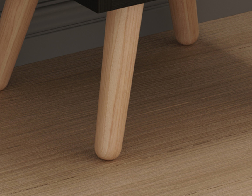 ΚΟΜΟΔΙΝΟ DINKL HM2472.02 ΜΕΛΑΜΙΝΗ-2 ΣΥΡΤΑΡΙΑ-WENGE 29,7x29,7x45Υεκ