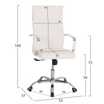 ΚΑΡΕΚΛΑ ΓΡΑΦΕΙΟΥ BOSS ΔΙΕΥΘΥΝΤΟΥ HM1059.32 ΛΕΥΚΟ PU ΠΟΔΙ ΧΡΩΜΙΟΥ 54x57x110Υεκ.