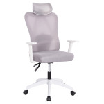 ΚΑΡΕΚΛΑ ΓΡΑΦΕΙΟΥ MEXER HM1195.02 ΓΚΡΙ MESH-ΜΕΤΑΛ.ΒΑΣΗ-ΣΚΕΛΕΤΟΣ ΛΕΥΚΟΣ 60x49x130Υεκ
