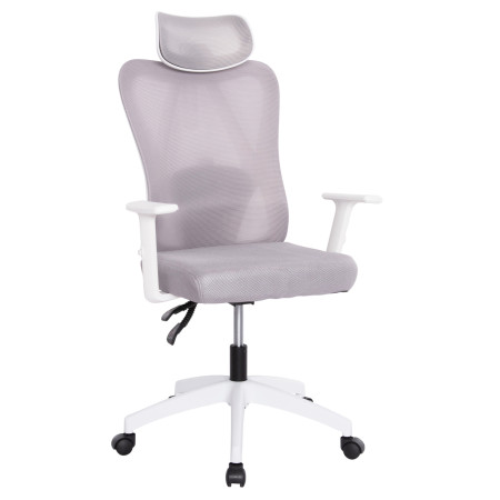 ΚΑΡΕΚΛΑ ΓΡΑΦΕΙΟΥ MEXER HM1195.02 ΓΚΡΙ MESH-ΜΕΤΑΛ.ΒΑΣΗ-ΣΚΕΛΕΤΟΣ ΛΕΥΚΟΣ 60x49x130Υεκ