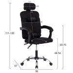 ΚΑΡΕΚΛΑ ΓΡΑΦΕΙΟΥ CRONER HM1196.01 ΜΑΥΡΟ MESH-ΜΕΤΑΛ.ΒΑΣΗ-NYLON ΣΚΕΛΕΤΟΣ 58x50x120Υεκ.