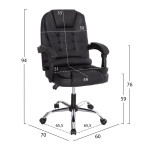ΚΑΡΕΚΛΑ ΓΡΑΦΕΙΟΥ LAGOM HM1198 ΜΑΥΡO PVC-ΜΕΤΑΛ.ΒΑΣΗ-ΜΑΥΡΟ NYLON ΣΚΕΛΕΤΟΣ 63x51x115Υεκ