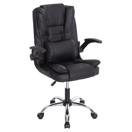 ΚΑΡΕΚΛΑ ΓΡΑΦΕΙΟΥ CANAN HM1201 ΜΑΥΡO PVC-ΜΑΥΡΟ NYLON-ΒΑΣΗ ΧΡΩΜΙΟΥ 69x48x98Υεκ.