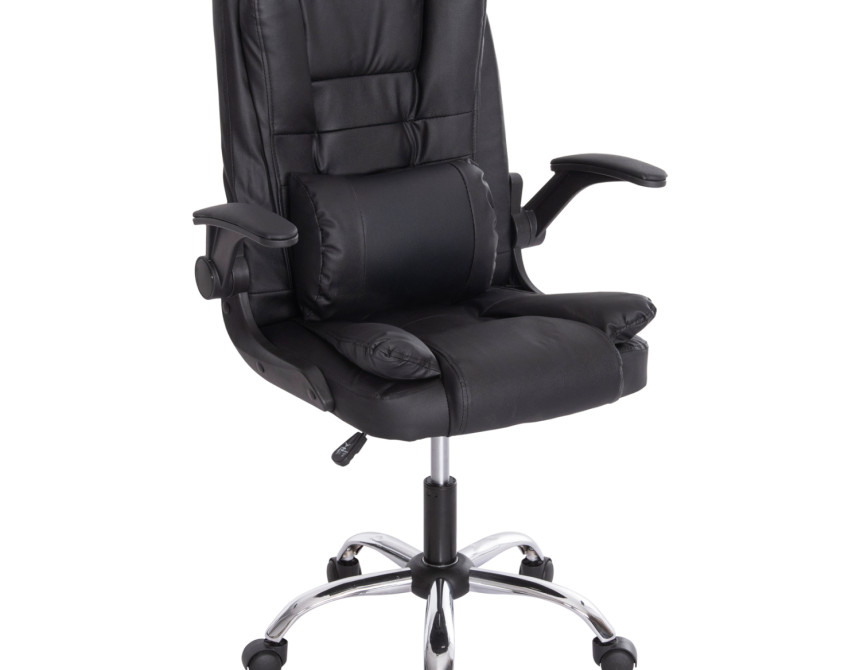 ΚΑΡΕΚΛΑ ΓΡΑΦΕΙΟΥ CANAN HM1201 ΜΑΥΡO PVC-ΜΑΥΡΟ NYLON-ΒΑΣΗ ΧΡΩΜΙΟΥ 69x48x98Υεκ.