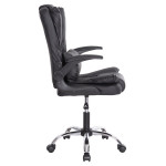 ΚΑΡΕΚΛΑ ΓΡΑΦΕΙΟΥ CANAN HM1201 ΜΑΥΡO PVC-ΜΑΥΡΟ NYLON-ΒΑΣΗ ΧΡΩΜΙΟΥ 69x48x98Υεκ.