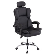 ΚΑΡΕΚΛΑ ΓΡΑΦΕΙΟΥ OCTAVIUS HM1202 ΜΑΥΡΟ PVC & NYLON-ΜΕΤΑΛ.ΧΡΩΜΙΟ ΒΑΣΗ 52x55x128Υεκ