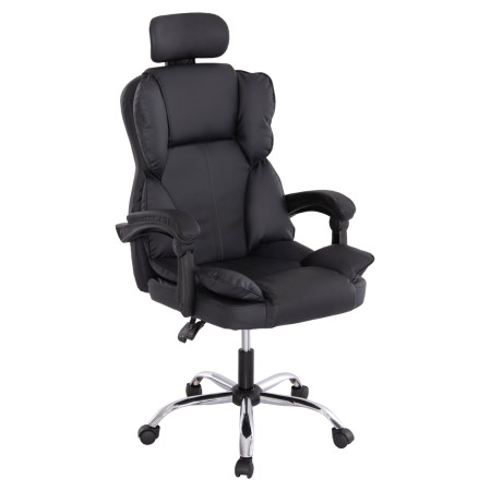 ΚΑΡΕΚΛΑ ΓΡΑΦΕΙΟΥ OCTAVIUS HM1202 ΜΑΥΡΟ PVC & NYLON-ΜΕΤΑΛ.ΧΡΩΜΙΟ ΒΑΣΗ 52x55x128Υεκ