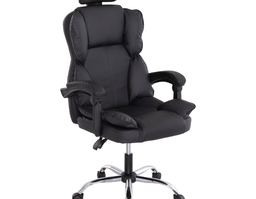 ΚΑΡΕΚΛΑ ΓΡΑΦΕΙΟΥ OCTAVIUS HM1202 ΜΑΥΡΟ PVC & NYLON-ΜΕΤΑΛ.ΧΡΩΜΙΟ ΒΑΣΗ 52x55x128Υεκ