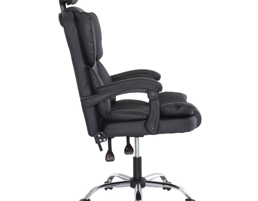 ΚΑΡΕΚΛΑ ΓΡΑΦΕΙΟΥ OCTAVIUS HM1202 ΜΑΥΡΟ PVC & NYLON-ΜΕΤΑΛ.ΧΡΩΜΙΟ ΒΑΣΗ 52x55x128Υεκ