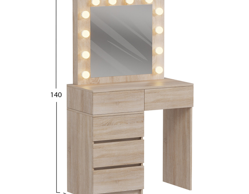ΤΟΥΑΛΕΤΑ ΜΕ ΦΩΤΙΣΜΟ LED & ΣΥΡΤΑΡΙΑ BEYON HM2500.01 ΜΕΛΑΜΙΝΗ ΣΕ SONAMA 80x40x140Υεκ.