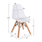 ΚΑΡΕΚΛΑ TWIST KID HM8453.01 ΞΥΛΙΝΑ ΠΟΔΙΑ Κ ΚΑΘΙΣΜΑ PP ΛΕΥΚΟ 30,5Χ33Χ59 ΕΚ