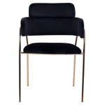 ΠΟΛΥΘΡΟΝΑΚΙ KELSO HM8521.04 ΒΕΛΟΥΔΟ ΜΑΥΡΟ & ΕΠΙΧΡΥΣΟ ΠΟΔΙ 52,5x52x80Υ εκ.