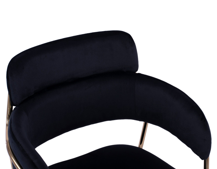 ΠΟΛΥΘΡΟΝΑΚΙ KELSO HM8521.04 ΒΕΛΟΥΔΟ ΜΑΥΡΟ & ΕΠΙΧΡΥΣΟ ΠΟΔΙ 52,5x52x80Υ εκ.