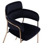 ΠΟΛΥΘΡΟΝΑΚΙ KELSO HM8521.04 ΒΕΛΟΥΔΟ ΜΑΥΡΟ & ΕΠΙΧΡΥΣΟ ΠΟΔΙ 52,5x52x80Υ εκ.