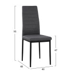 ΚΑΡΕΚΛΑ ΜΕΤΑΛΛΙΚΗ LADY HM0037.20 ΓΚΡΙ ΥΦΑΣΜΑ ΜΕΤΑΛΛΙΚΟ ΣΚΕΛΕΤΟ K/D 40x48x95