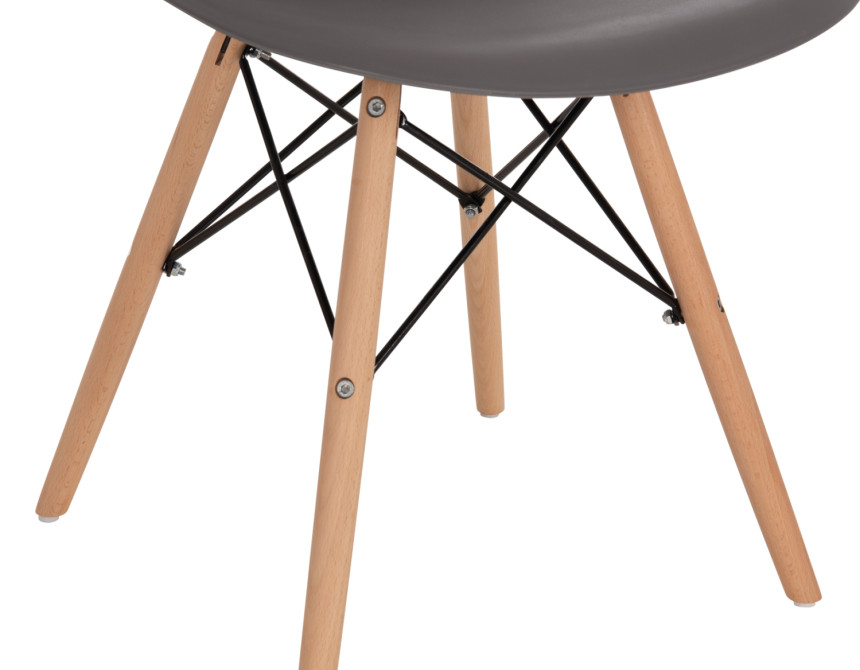 ΚΑΡΕΚΛΑ ΜΕ ΞΥΛΙΝΑ ΠΟΔΙΑ ΚΑΙ ΚΑΘΙΣΜΑ TWIST PP ΓΚΡΙ HM8460.10 46x50x82 εκ.