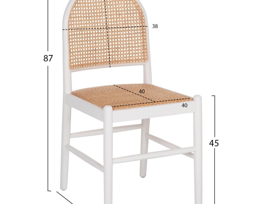 ΚΑΡΕΚΛΑ ΑΠΟ ΟΞΙΑ ΣΕ ΛΕΥΚΟ-RATTAN ΜΠΕΖ HM9407.03 43x50x87Yεκ.