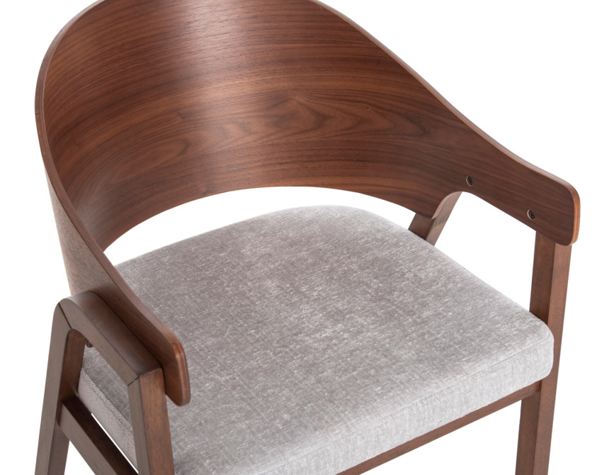 ΚΑΡΕΚΛΑ NERO HM9972 RUBBERWOOD ΣΕ ΚΑΡΥΔΙ-ΓΚΡΙ ΥΦΑΣΜΑ ΚΑΘΙΣΜΑ 56x56x78Yεκ.