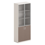 ΒΙΒΛΙΟΘΗΚΗ NEWLINE HM18281 ΜΕΛΑΜΙΝΗ ΛΕΥΚΗ & ΚΑΦΕ--ΓΥΑΛΙ 80x40x200Υεκ.