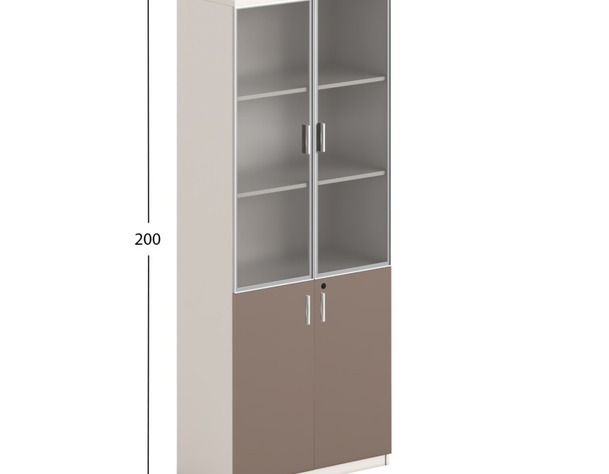 ΒΙΒΛΙΟΘΗΚΗ NEWLINE HM18281 ΜΕΛΑΜΙΝΗ ΛΕΥΚΗ & ΚΑΦΕ--ΓΥΑΛΙ 80x40x200Υεκ.